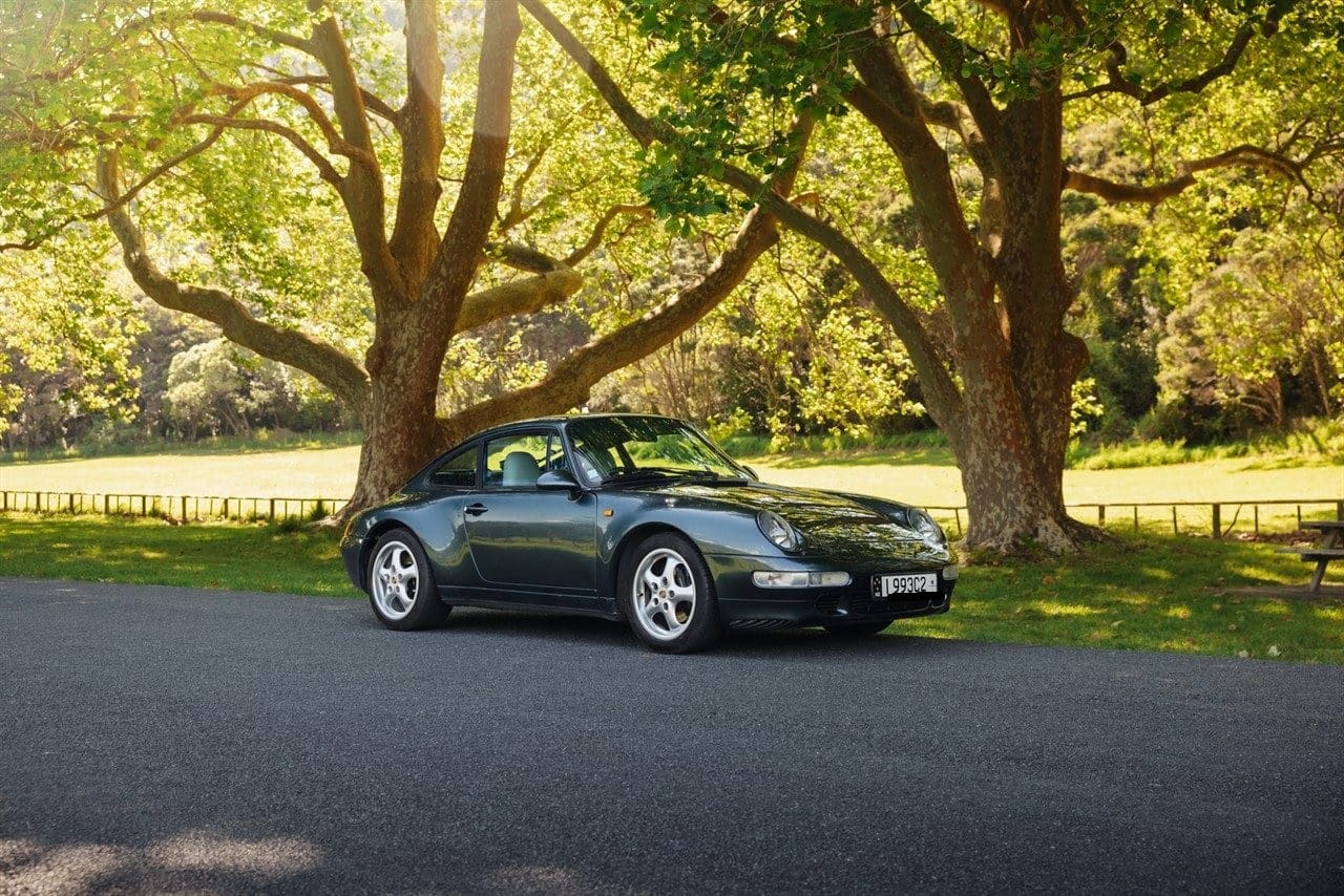 Porsche 911 993 Carrera in dark green — a European classic bound for Australia