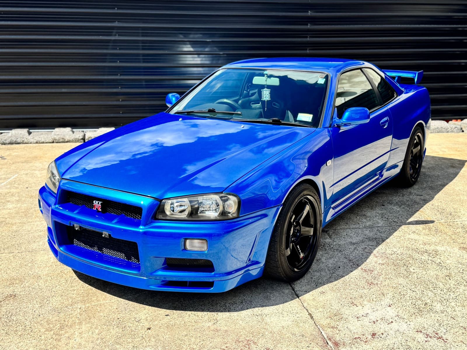 Bayside Blue R34 GT-R at the Importify yard in New Zealand