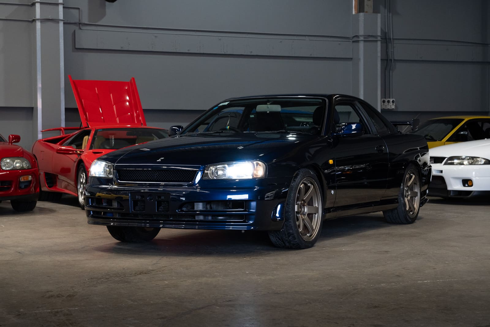 A Nissan Skyline R34 GT-T sourced from New Zealand. R34s are core stock for the Australian 25-year personal-import market right now.